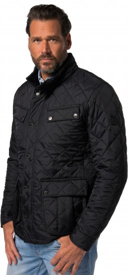 JP1880 Quilted with Multiple Pockets Jacket Black - Geci - Geci Bărbați Mărimi Mari
