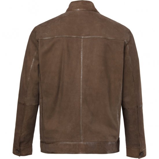 JP1880 Leather Jacket Lambskin Suede Brown - Geci - Geci Bărbați Mărimi Mari