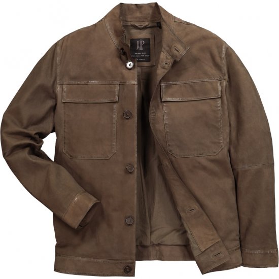 JP1880 Leather Jacket Lambskin Suede Brown - Geci - Geci Bărbați Mărimi Mari