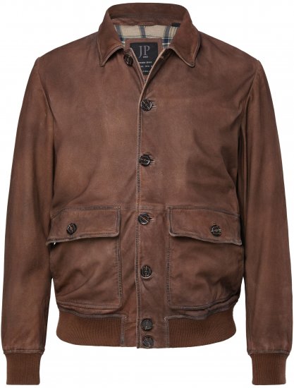 JP1880 Finest Goat Suede Leather Blouson Tobacco Brown - Geci - Geci Bărbați Mărimi Mari
