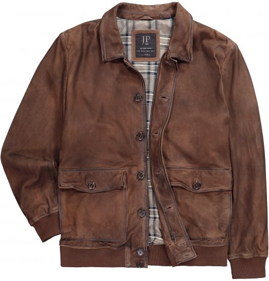 JP1880 Finest Goat Suede Leather Blouson Tobacco Brown - Geci - Geci Bărbați Mărimi Mari