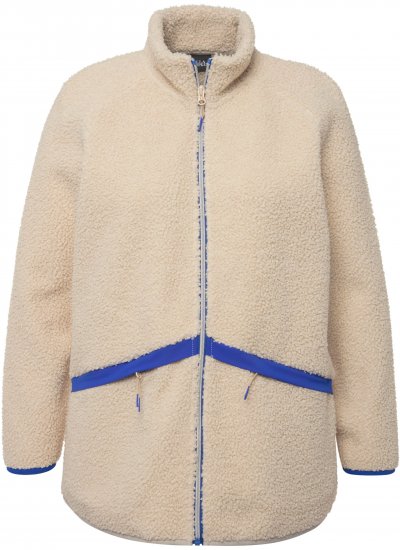 Ulla Popken Teddy Fleece Jacket Vanilla - Geci - 