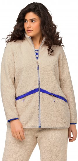 Ulla Popken Teddy Fleece Jacket Vanilla - Geci - 