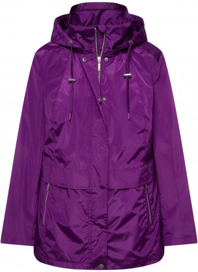 Ulla Popken HYPRAR Water-Repellent Windbreaker Dark Purple - Geci - 