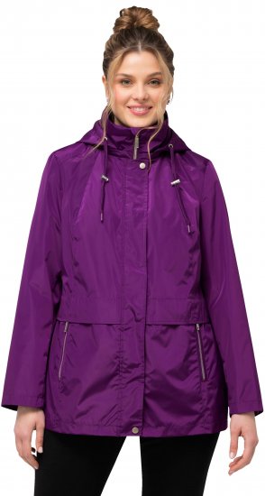 Ulla Popken HYPRAR Water-Repellent Windbreaker Dark Purple - Geci - 