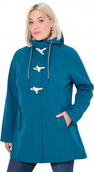 Ulla Popken HYPRAR Water-Repellent Softshell Jacket Teal - Geci - 