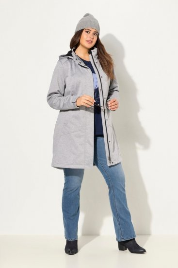 Ulla Popken HYPRAR Melange Softshell Jacket Grey Melange - Geci - Jachete de damă marimi mari