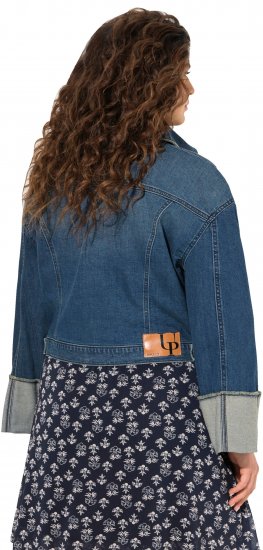 Ulla Popken Wide Cuff Denim Jacket Blue Denim - Geci - 