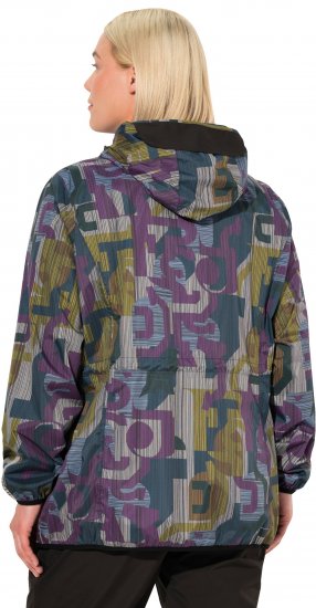 Ulla Popken Abstract Print Lightweight Rain Jacket Mixed Colors - Geci - 