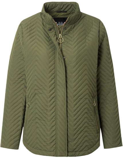Ulla Popken Zigzag Quilted Jacket Loden Green - Geci - 