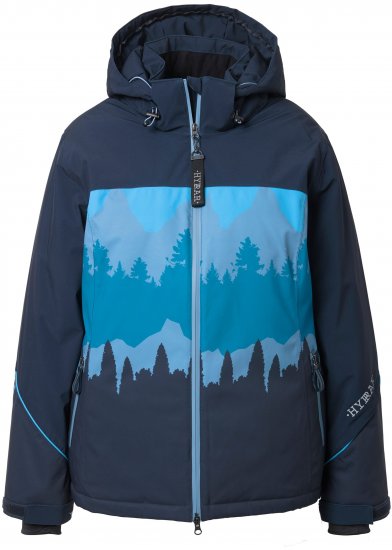 Ulla Popken Landscape Print Triple Function Performance Jacket Navy - Geci - 