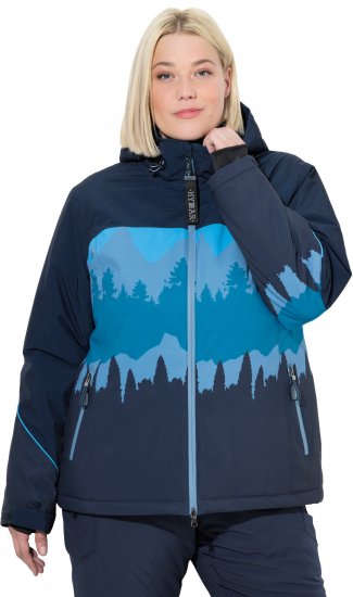 Ulla Popken Landscape Print Triple Function Performance Jacket Navy - Geci - 