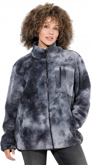 Ulla Popken Teddy Fleece Jacket Graphite Grey - Geci - 
