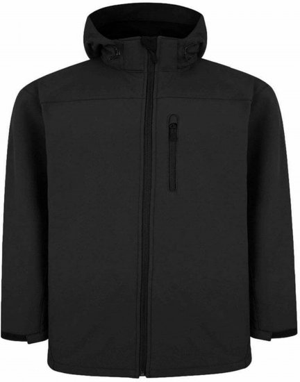 Espionage FL033 Softshell Jacket with Detachable Hood Black - Geci - Geci Bărbați Mărimi Mari