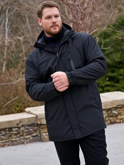 Espionage JT121 Padded Waterproof Coat Black - Geci - Geci Bărbați Mărimi Mari