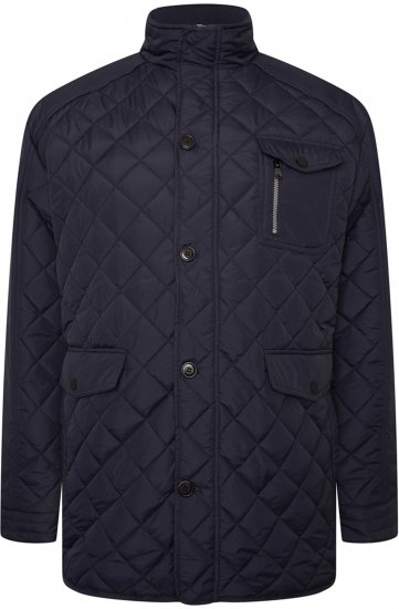 Kam Jeans KV139 Heritage Quilted Parka Jacket Navy - Geci - Geci Bărbați Mărimi Mari