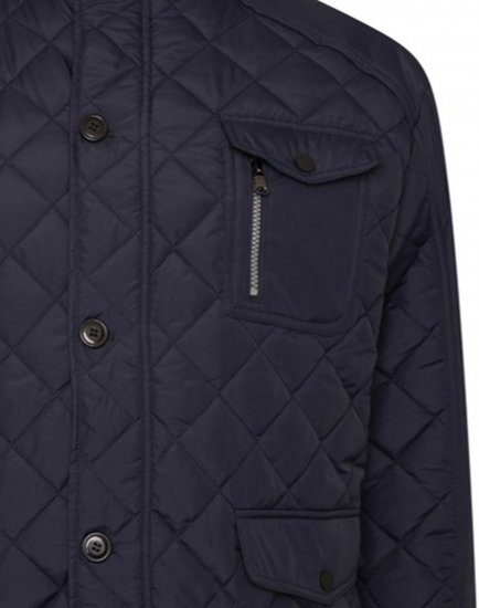 Kam Jeans KV139 Heritage Quilted Parka Jacket Navy - Geci - Geci Bărbați Mărimi Mari