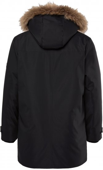 Men Plus Parka With Fur Hood Black - Geci - Geci Bărbați Mărimi Mari