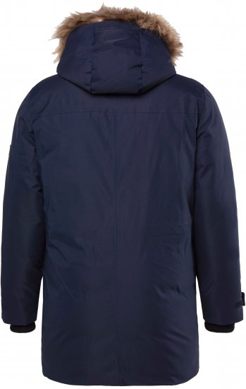 Men Plus Parka With Fur Hood Navy - Geci - Geci Bărbați Mărimi Mari