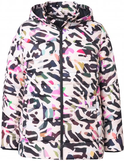 Ulla Popken HYPRAR Water-Repellent Allover Print Jacket Pale Beige - Geci - 