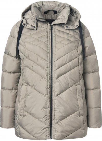 Ulla Popken HYPRAR Water-Repellent Quilted Jacket Medium Grey - Geci - 