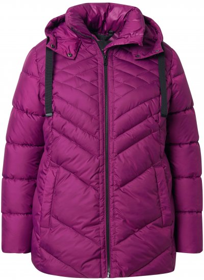 Ulla Popken HYPRAR Water-Repellent Quilted Jacket Berry - Geci - 