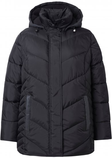 Ulla Popken HYPRAR Reflective Detail Quilted Jacket Black - Geci - 