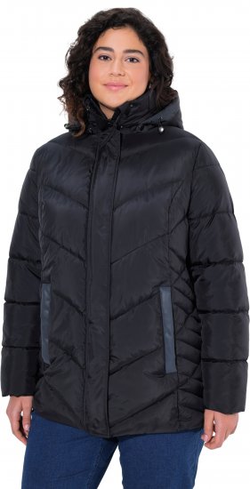 Ulla Popken HYPRAR Reflective Detail Quilted Jacket Black - Geci - 