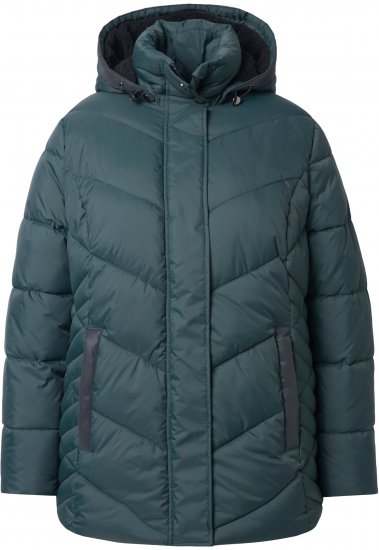 Ulla Popken HYPRAR Reflective Detail Quilted Jacket Dark Green - Geci - 