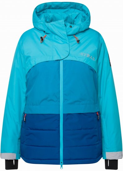 Ulla Popken HYPRAR Colorblock Fully Lined Ski Jacket Bright Turquoise - Geci - 