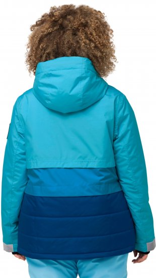 Ulla Popken HYPRAR Colorblock Fully Lined Ski Jacket Bright Turquoise - Geci - 