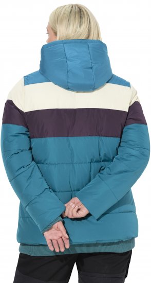 Ulla Popken HYPRAR Striped Triple Function Fully Lined Quilted Jacket Dark Petrol - Geci - 