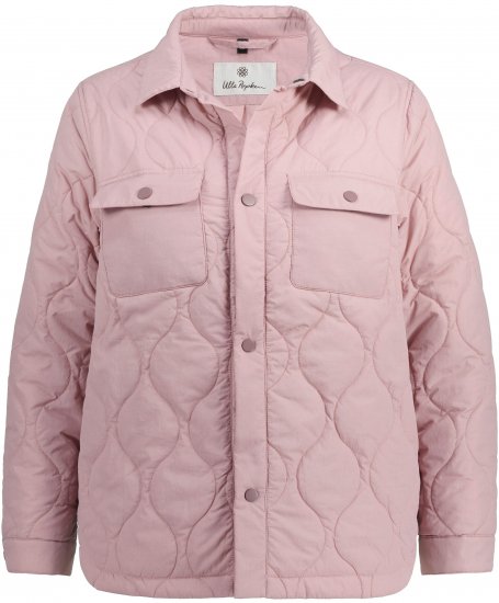 Ulla Popken Wavy Quilted Fully Lined Lightweight Jacket Old Pink - Geci - 