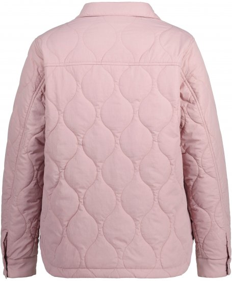 Ulla Popken Wavy Quilted Fully Lined Lightweight Jacket Old Pink - Geci - 
