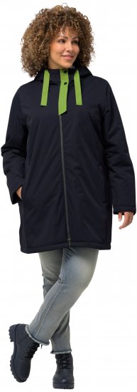 Ulla Popken HYPRAR Triple Function Contrast Trim Quilted Lining Jacket Navy - Geci - 