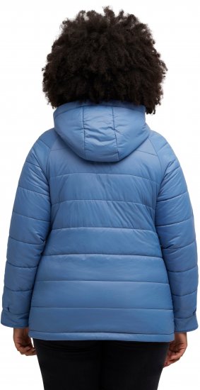 Ulla Popken Reversible Butterfly Print Fully Lined Quilted Jacket Blue Denim - Geci - 