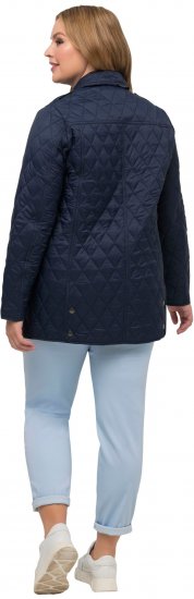 Ulla Popken Quilted Jacket with Plaid Lining Navy - Geci - 
