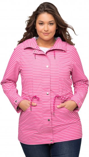 Ulla Popken HYPRAR Striped Triple Function Jacket Fuchsia Pink - Geci - 