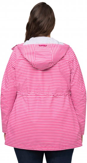 Ulla Popken HYPRAR Striped Triple Function Jacket Fuchsia Pink - Geci - 