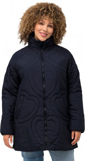 Ulla Popken HYPRAR Heart Quilted Jacket Navy - Geci - 