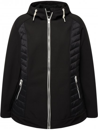 Ulla Popken Hyprar Quilt Mix Jacket Black - Geci - 