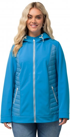 Ulla Popken Hyprar Quilt Mix Jacket Aqua - Geci - 