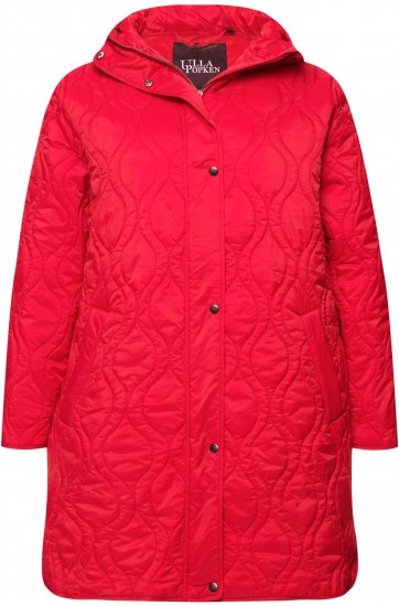 Ulla Popken HYPRAR Quilted Water-Repellent Jacket Red Salsa - Geci - 