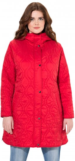Ulla Popken HYPRAR Quilted Water-Repellent Jacket Red Salsa - Geci - 
