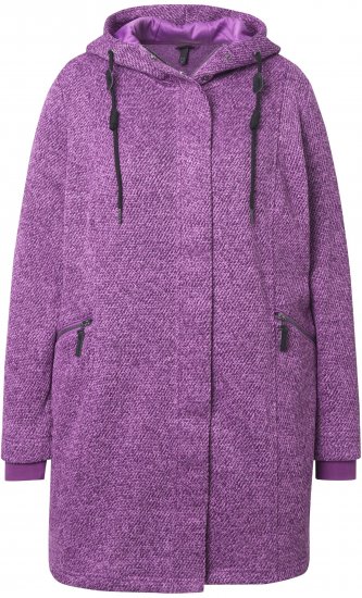 Ulla Popken Knit Fleece-Lined Jacket Purple - Geci - 