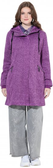 Ulla Popken Knit Fleece-Lined Jacket Purple - Geci - 