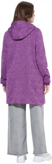 Ulla Popken Knit Fleece-Lined Jacket Purple - Geci - 
