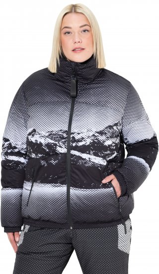 Ulla Popken HYPRAR Mountain Scene Performance Puffer Jacket Black - Geci - 