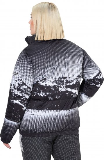 Ulla Popken HYPRAR Mountain Scene Performance Puffer Jacket Black - Geci - 