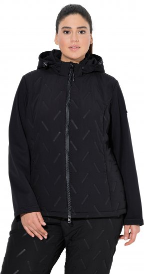 Ulla Popken Triple Function Laser Quilted Softshell Jacket Black - Geci - 